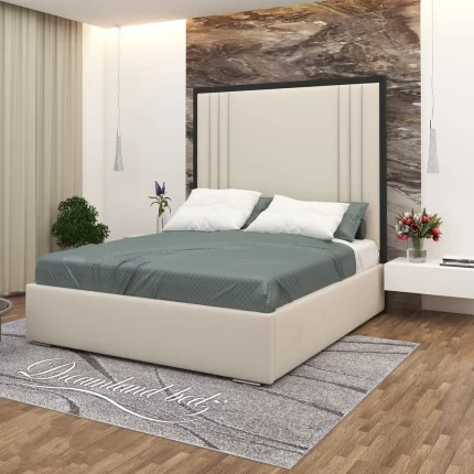 2025-ibiza-black-trim-bed-frame-with-black-plush-and-cream-plush-fabric