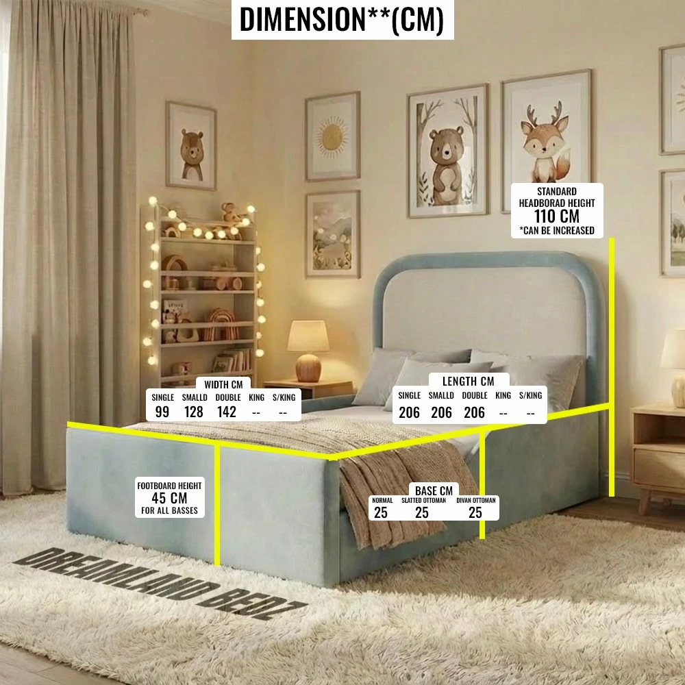 Flair Ava Blue Kids Bed Dimension