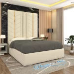 Luxurious Golden Pyramid Bed with Optional Ottoman Storage { 3 pieces split headboard} - Image 9
