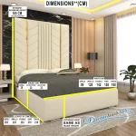 Luxurious Golden Pyramid Bed with Optional Ottoman Storage { 3 pieces split headboard} - Image 2