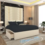 Luxurious Golden Pyramid Bed with Optional Ottoman Storage { 3 pieces split headboard} - Image 4