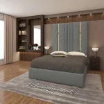 Luxurious Golden Pyramid Bed with Optional Ottoman Storage { 3 pieces split headboard} - Image 8
