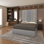 Luxurious Golden Pyramid Bed with Optional Ottoman Storage { 3 pieces split headboard} - Image 7