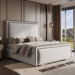The Ivy Ottoman Bed With Black Piping