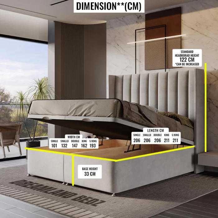 The Willow Divan Ottoman Bed Uk Design Dimension Sizes