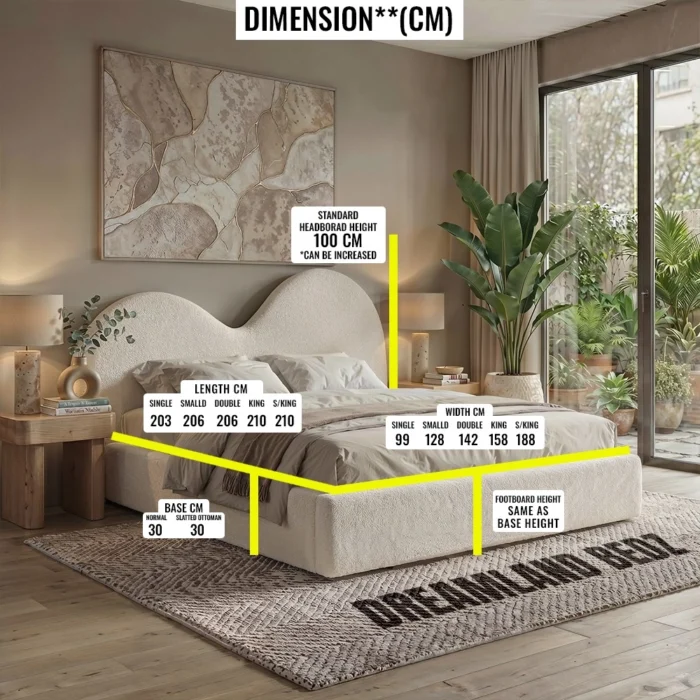 Cloud Wave Teddy Boucle Bed Size Guide
