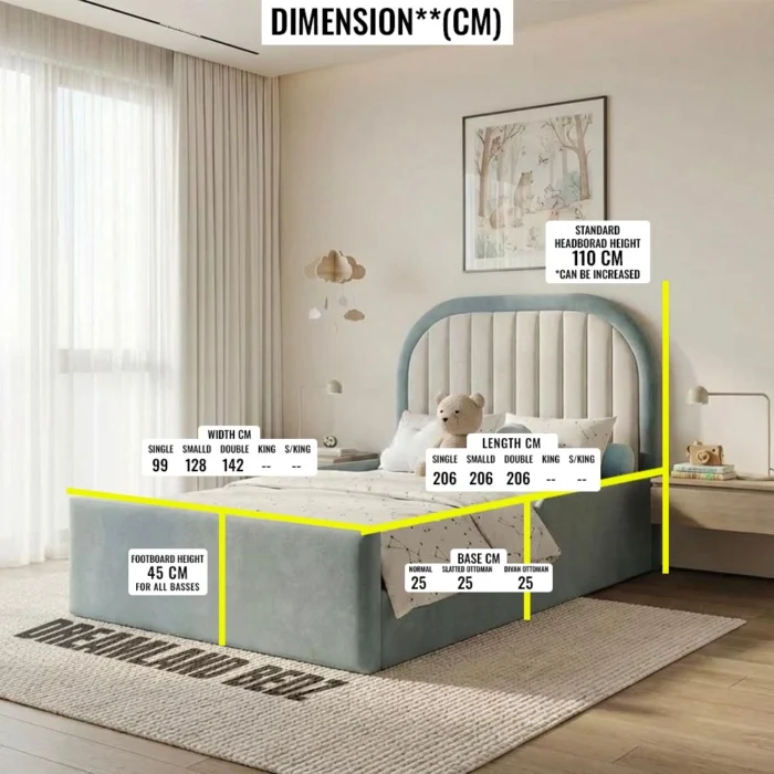 Dreamland Archway Sky Blue Kids Bed Dimension Size