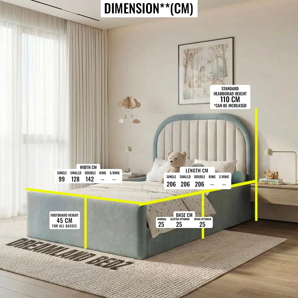 Dreamland Archway Sky Blue Kids Bed Dimension Size