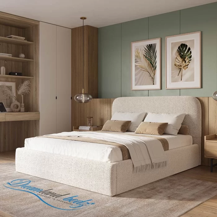 Georgia Teddy Boucle King Bedframe Right View