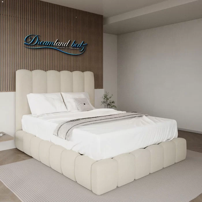 oslo-cream-teddy-boucle-panel-bed-frame-assemble-in-room