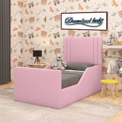 The Princess Pink Velvet Single Bed Frame