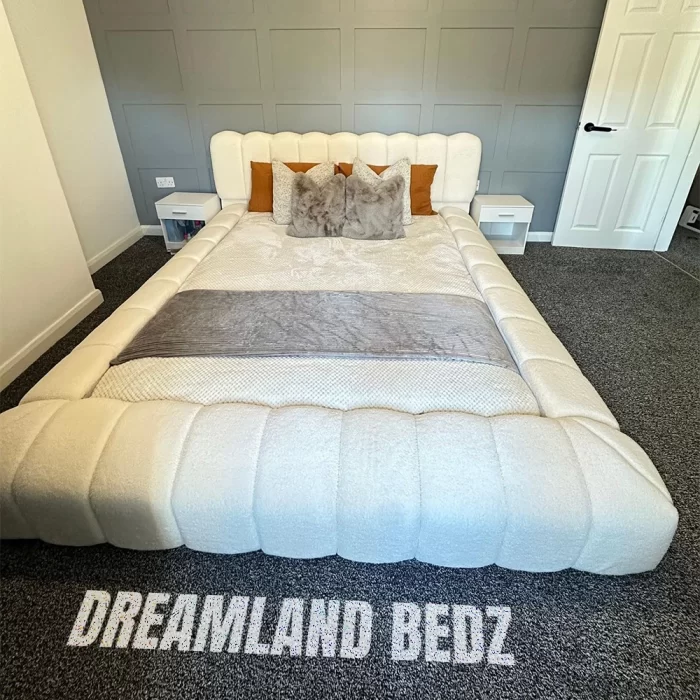 The Cloud Haven Bed Teddy Boucle Creamat Real Bed