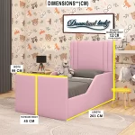 the-princess-pink-velvet-single-bed-frame-dimensions